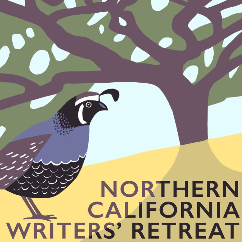 Quail and Oak Illustration for the Fall Northern California Writers' Retreat